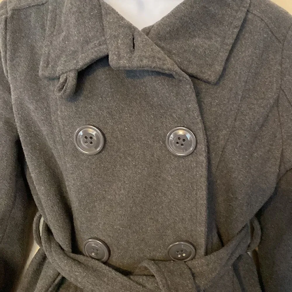 Jennyfer.J  Charcoal Woman’s Double Breasted Peacoat - Picture 2 of 6